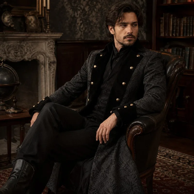 View 5 — Men’s Victorian steampunk jacket