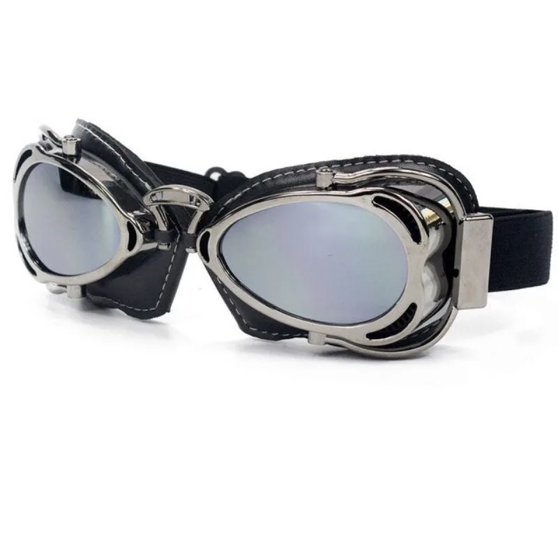 View 4 — Vintage-style steampunk sunglasses — motorcycle