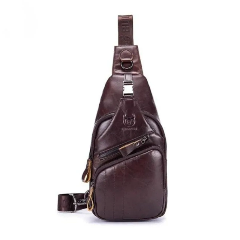 Men’s steampunk bag — chest leather