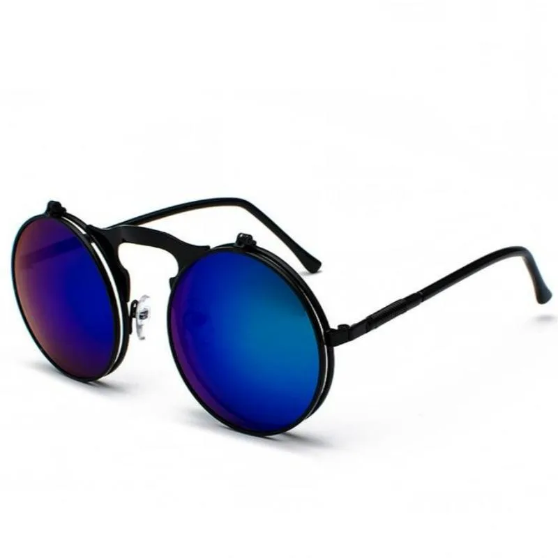 View 9 — Vintage-style steampunk sunglasses — Flip Up