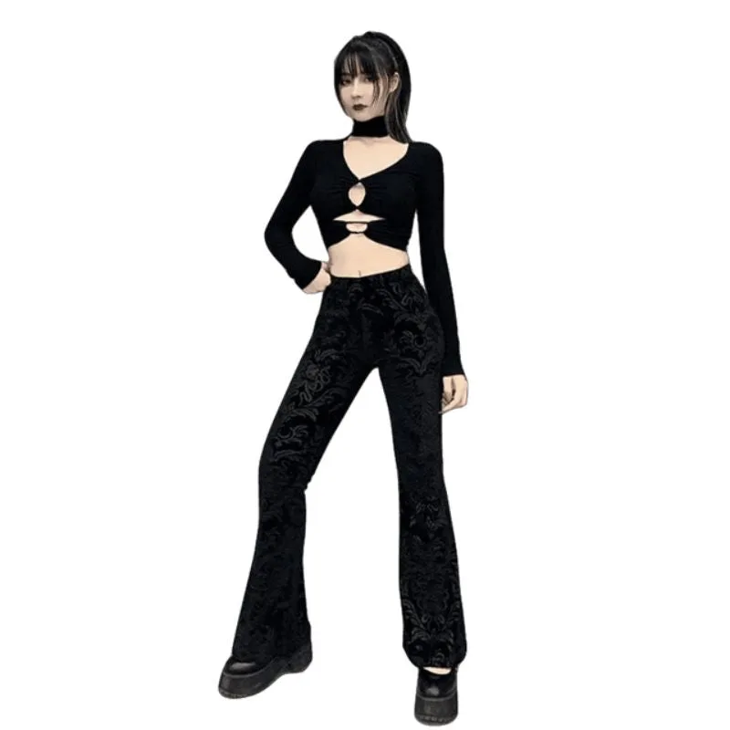 View 4 — Women’s gothic steampunk trousers — black