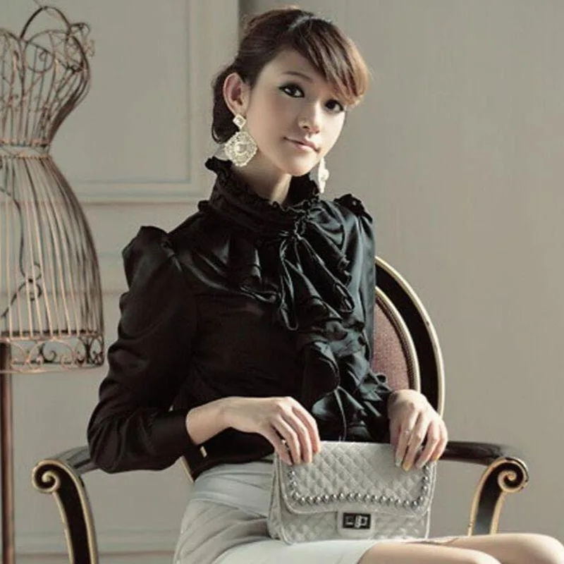 View 6 — Women’s steampunk shirt — black