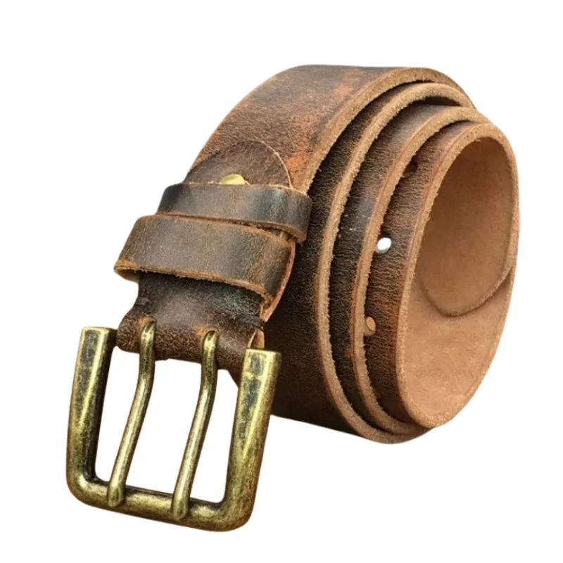 Steampunk belt — brown leather aged
