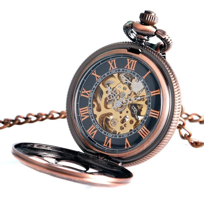 View 2 — Steampunk pocket watch — gold colour pink