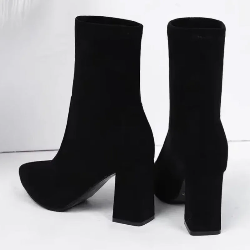 View 6 — Steampunk ankle boots — heel suede