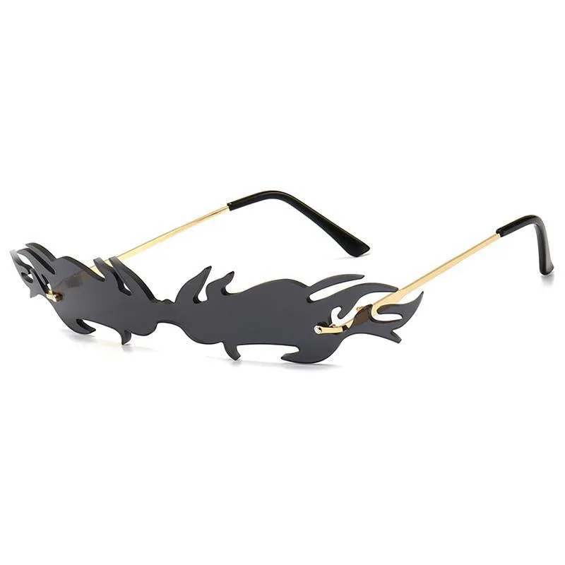 Vintage-style steampunk sunglasses — fire