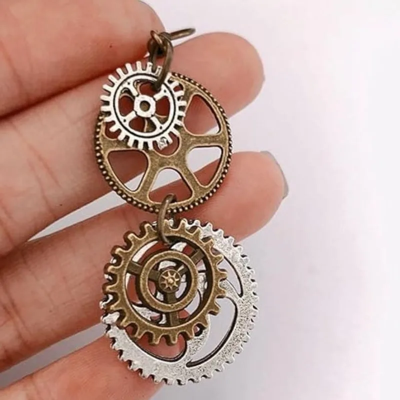 View 4 — Steampunk earrings — cog
