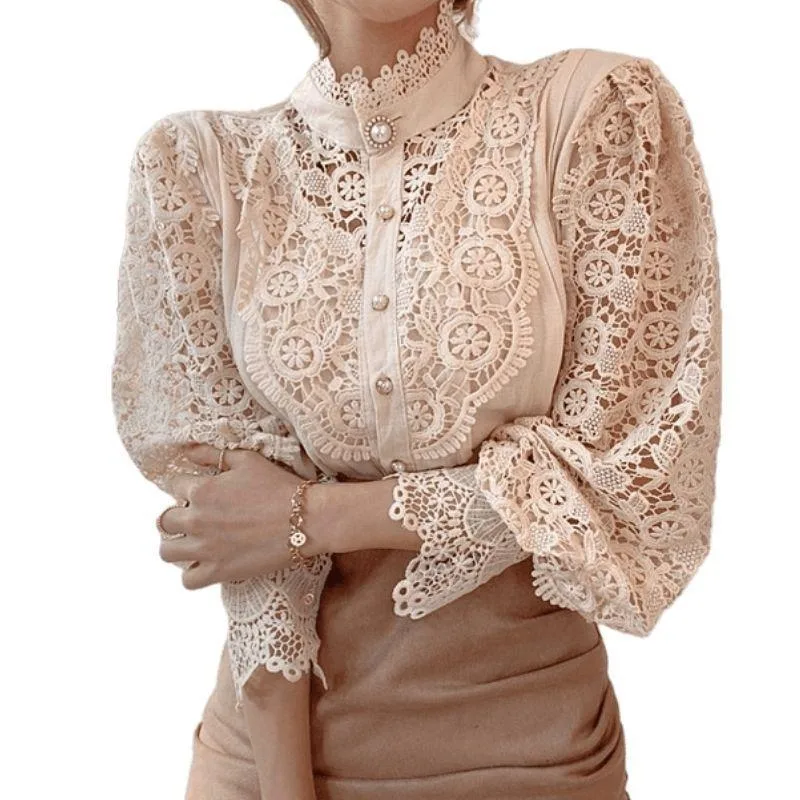 View 3 — Victorian steampunk blouse — lace stand collar