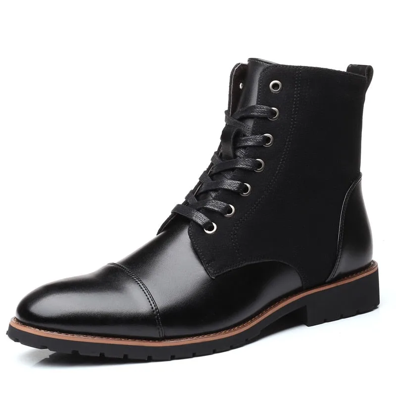 Steampunk ankle boots — black lacing