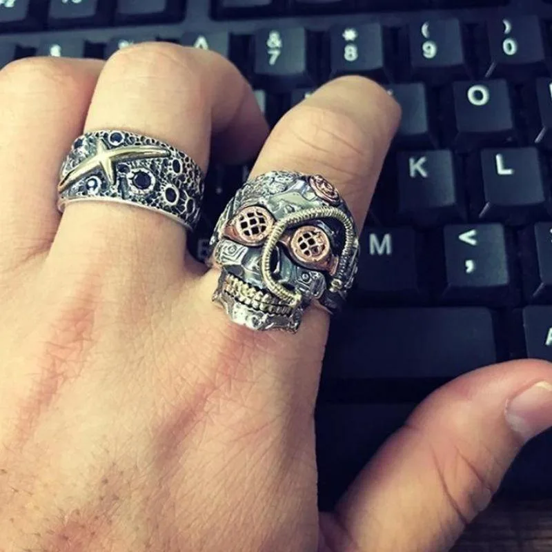 View 2 — Steampunk ring — skull