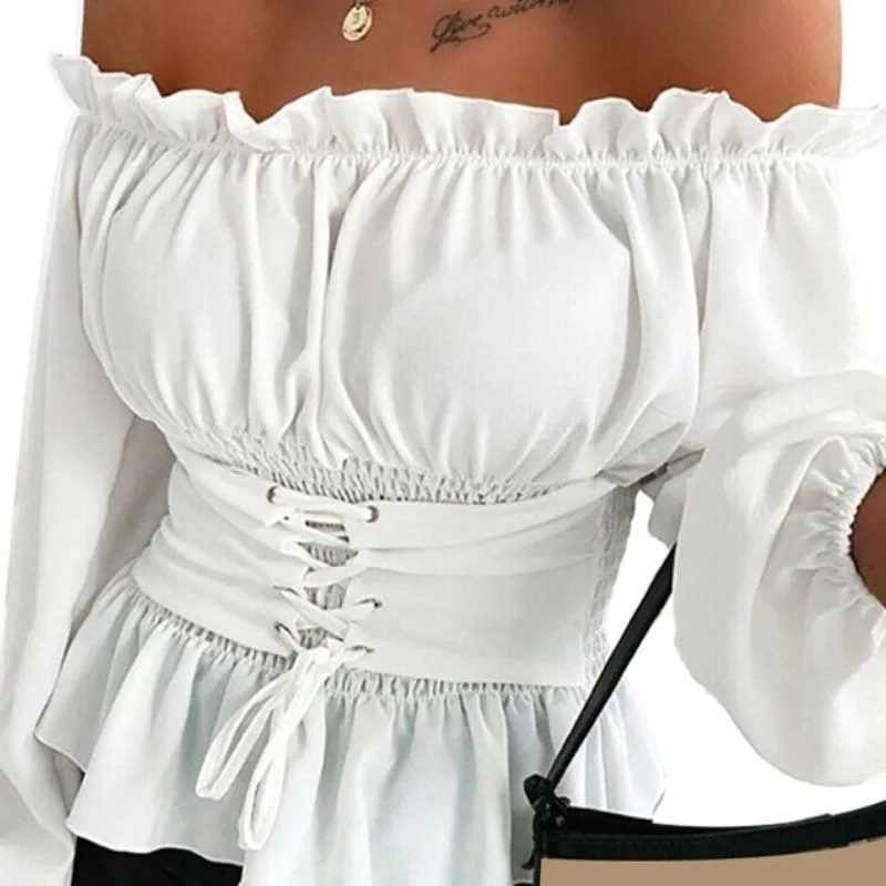 Steampunk shirt — white shoulders bare