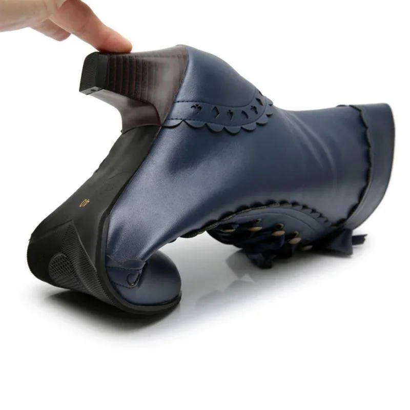 View 4 — Victorian steampunk ankle boots — lacing