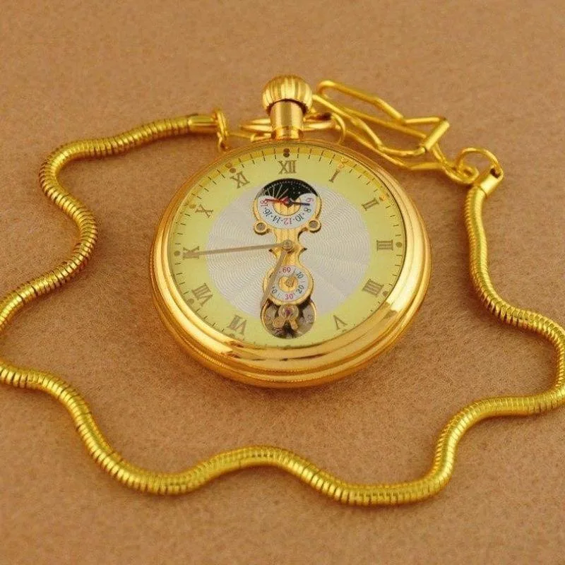 View 3 — Steampunk pocket watch — moon phase