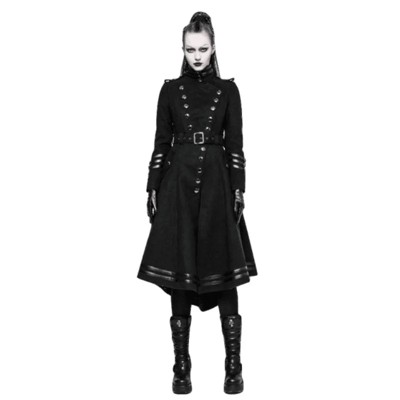 Women’s gothic steampunk coat — long black