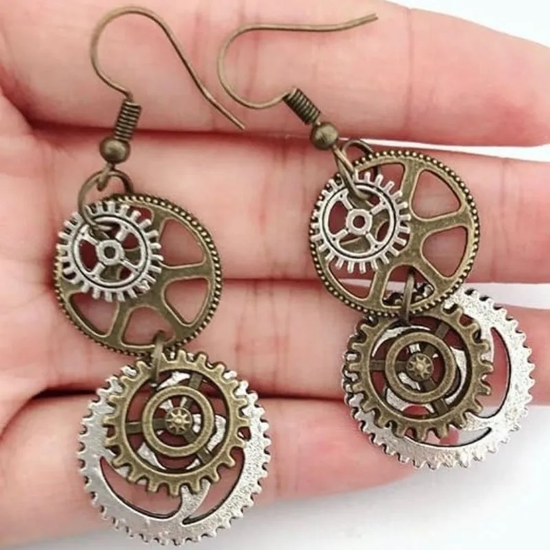 View 2 — Steampunk earrings — cog