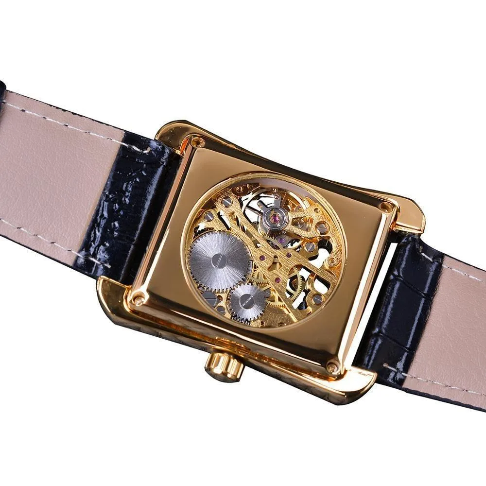 View 4 — Men’s steampunk skeleton watch — rectangular