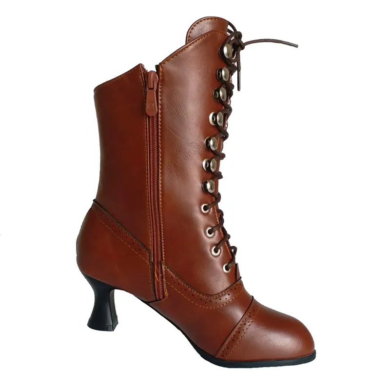 View 3 — Victorian steampunk shoes — brown