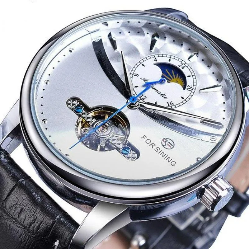 View 3 — Men’s steampunk watch — moon phase
