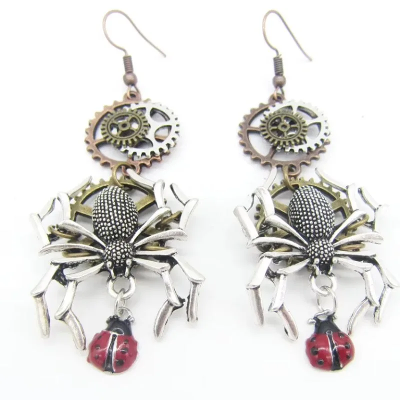View 3 — Steampunk earrings — spider