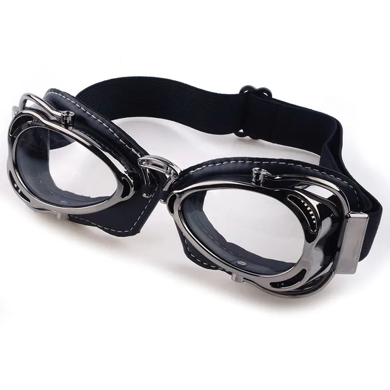 View 2 — Vintage-style steampunk sunglasses — motorcycle
