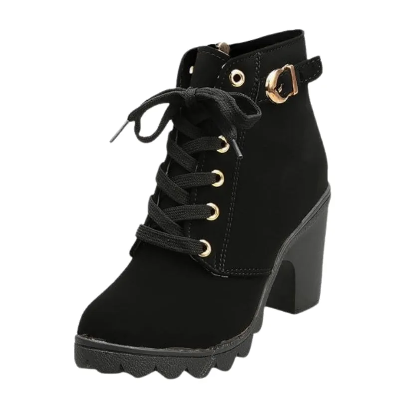 View 11 — Steampunk ankle boots — heel square