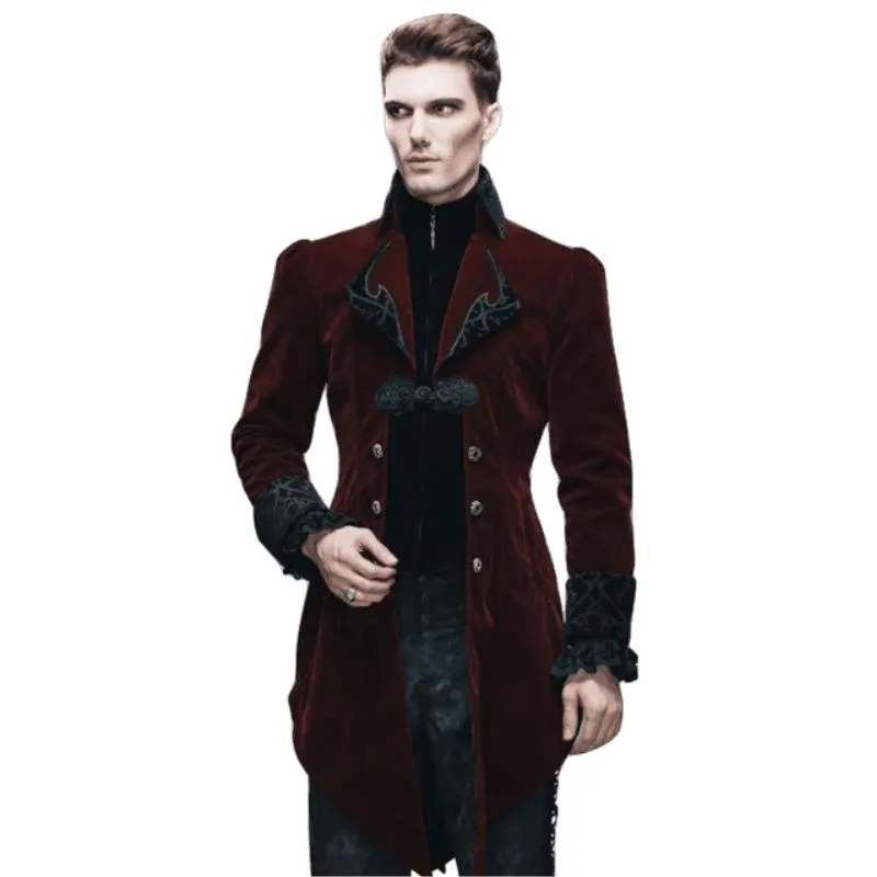 Men’s gothic steampunk jacket — red