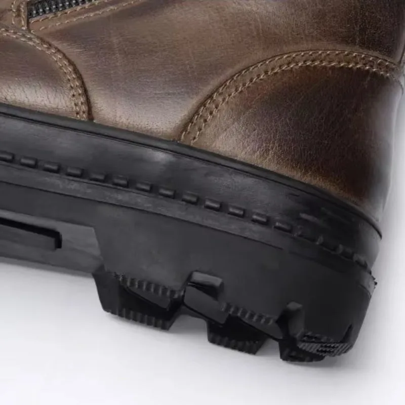 View 7 — Men’s vintage-style steampunk ankle boots — leather