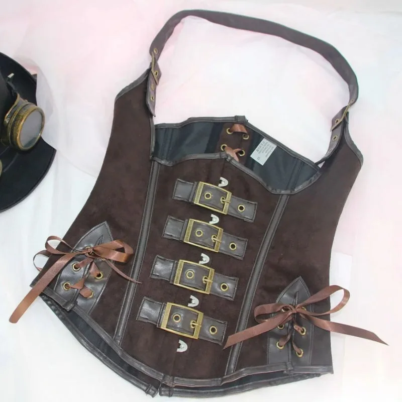 View 2 — Steampunk corset — faux leather