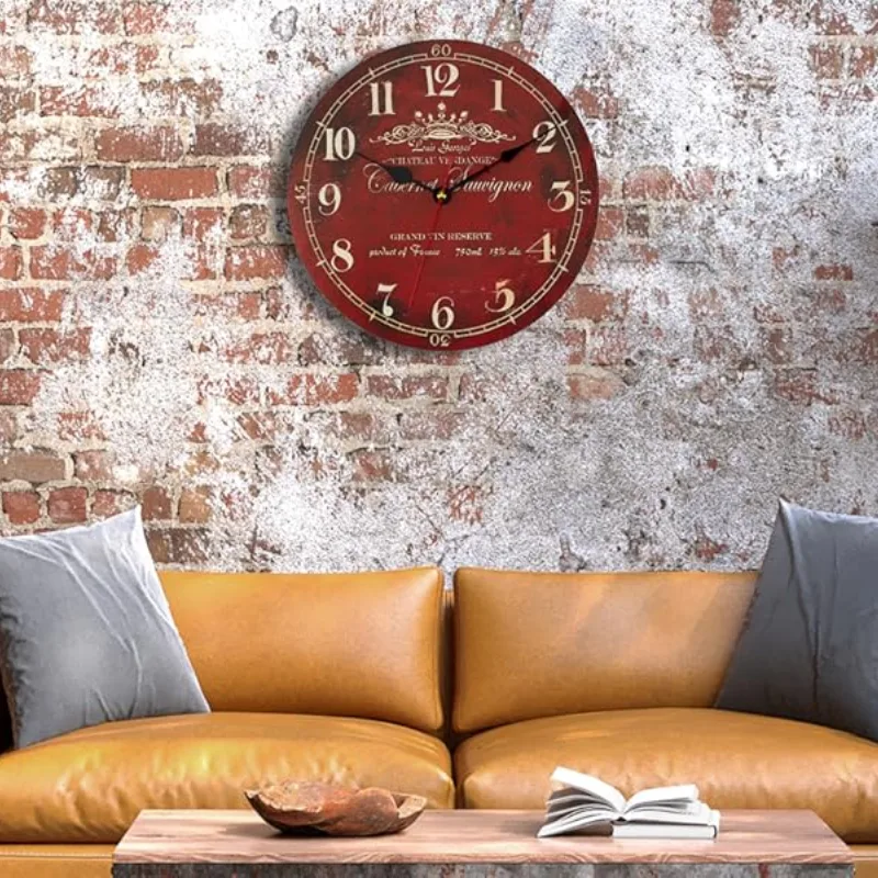 View 2 — Vintage-style steampunk clock — red