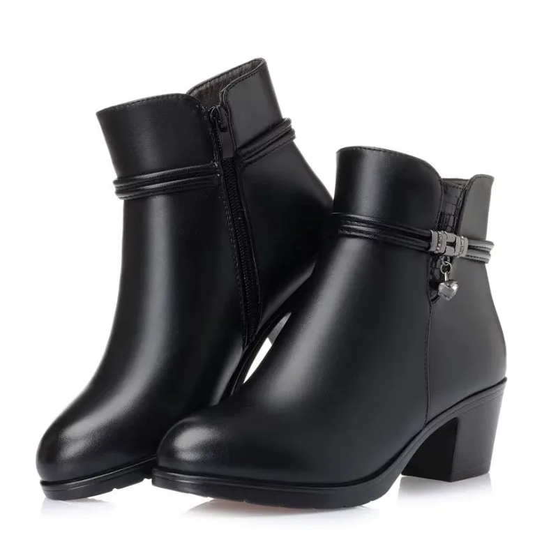 View 8 — Steampunk ankle boots — PU black heel 5 cm