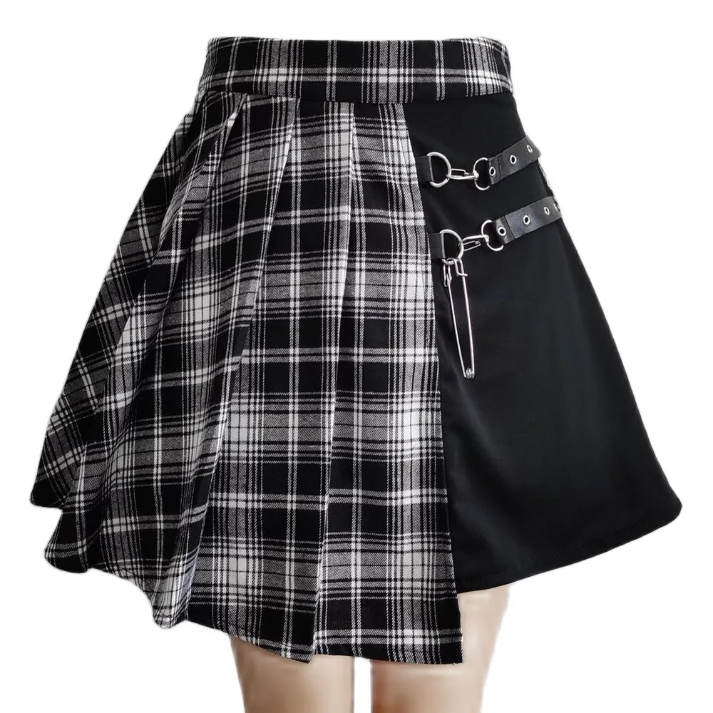 Gothic steampunk skirt — checked