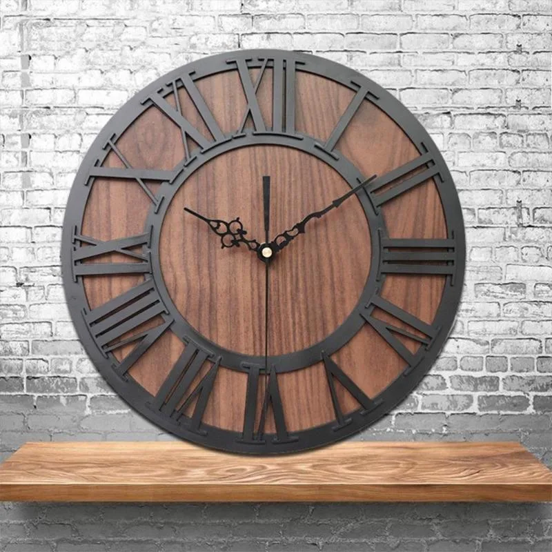 View 2 — Industrial steampunk clock — wood
