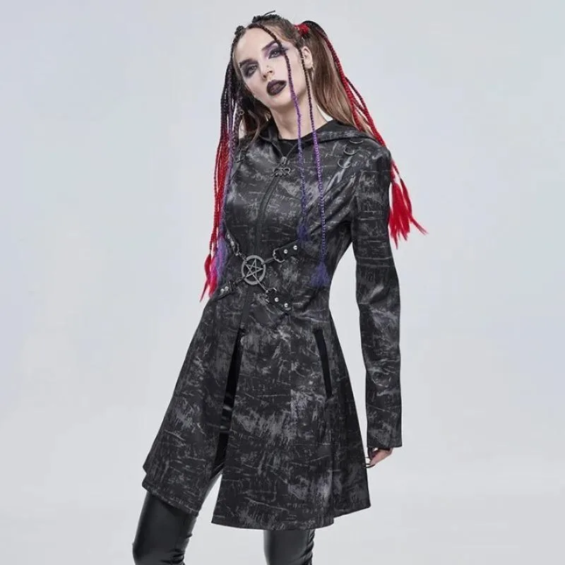 View 2 — Women’s steampunk coat — metal Rock punk