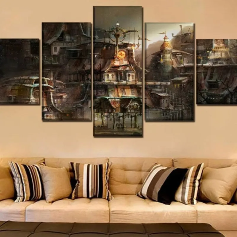 View 2 — Steampunk wall art — landscape fantasy