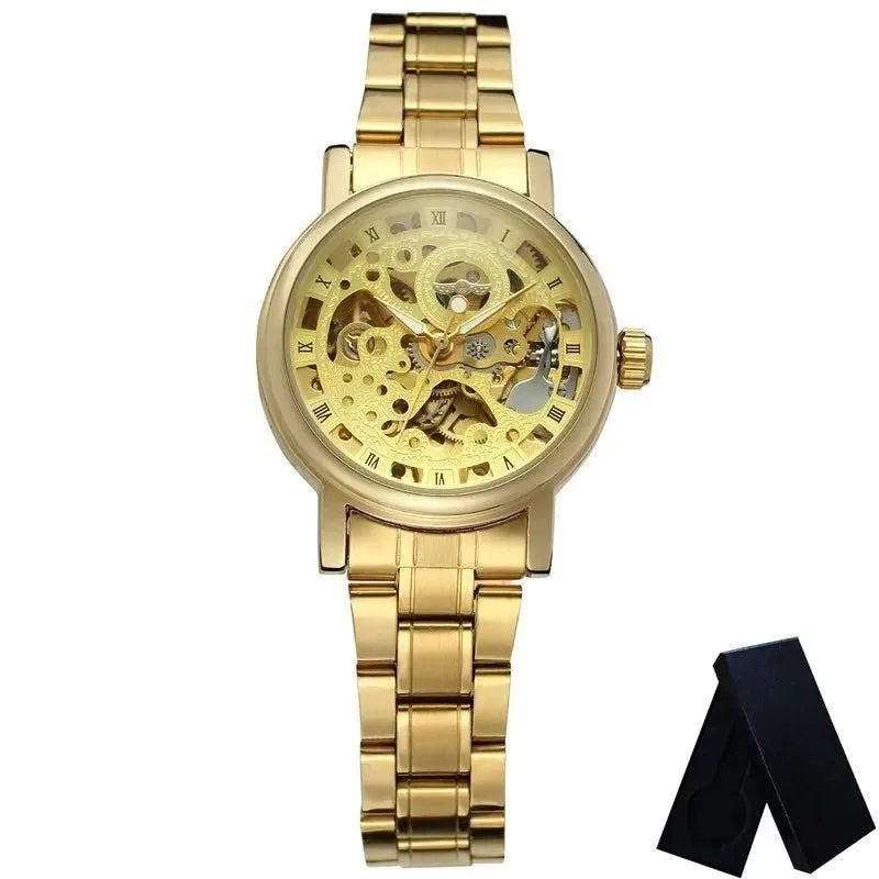 View 3 — Women’s steampunk watch — skeleton visible