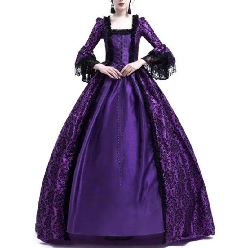 Gothic steampunk dress — bridal purple