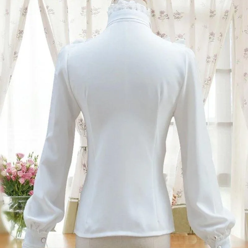 View 3 — Victorian steampunk blouse — white