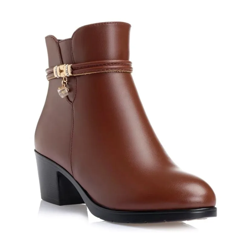 View 9 — Steampunk ankle boots — PU brown heel