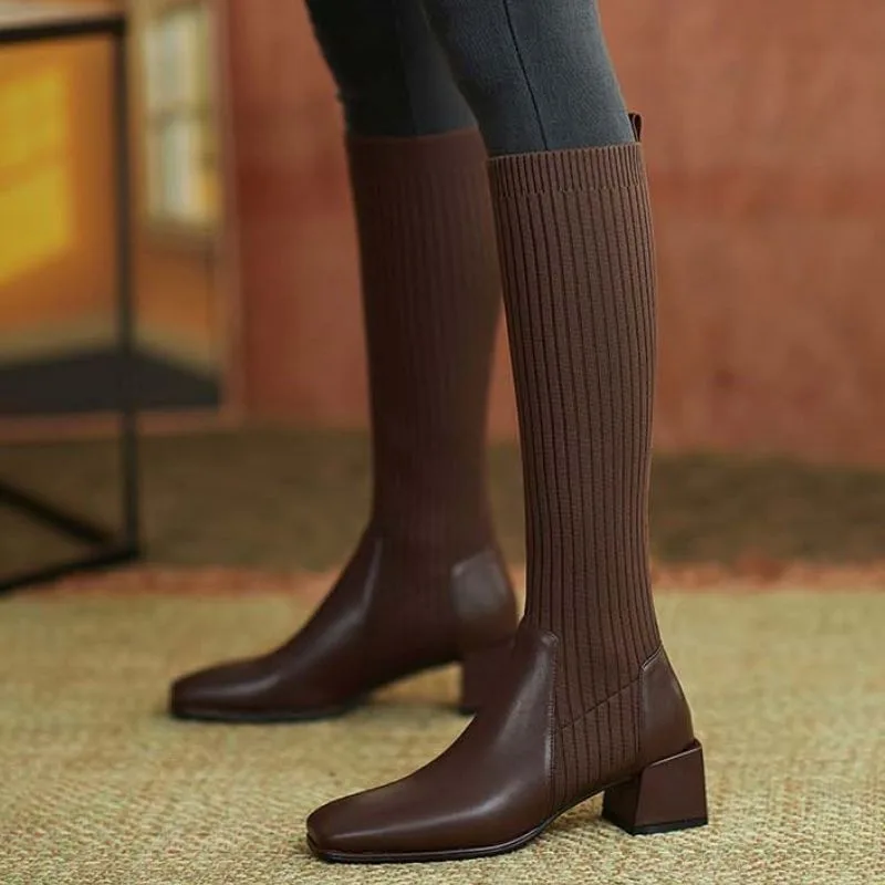 View 2 — Women’s steampunk boots — socks brown