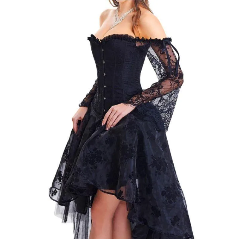 View 3 — Steampunk dress — evening black