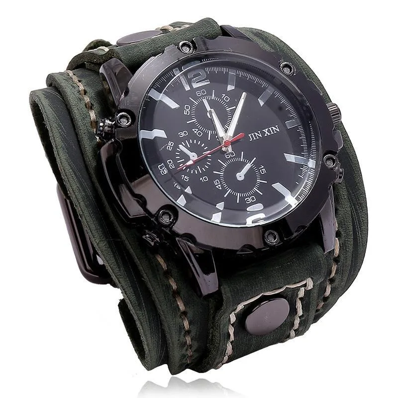 View 8 — Steampunk watch — bracelet force leather