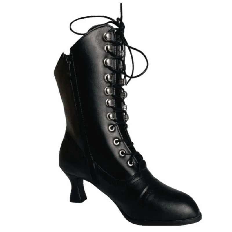 View 2 — Victorian steampunk ankle boots — black