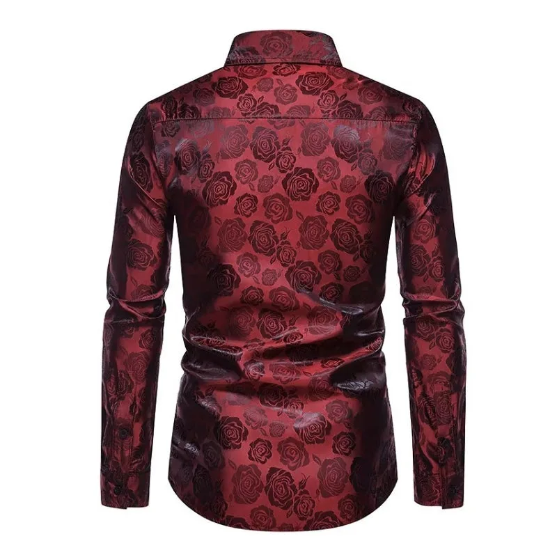 View 5 — Men’s steampunk shirt — red flower