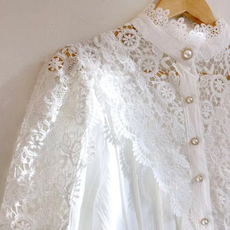 View 4 — Victorian steampunk blouse — lace collar