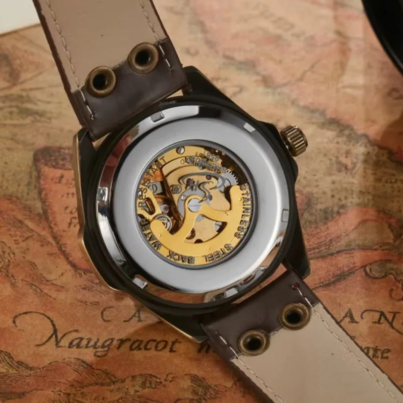 View 5 — Men’s steampunk watch — visible movement