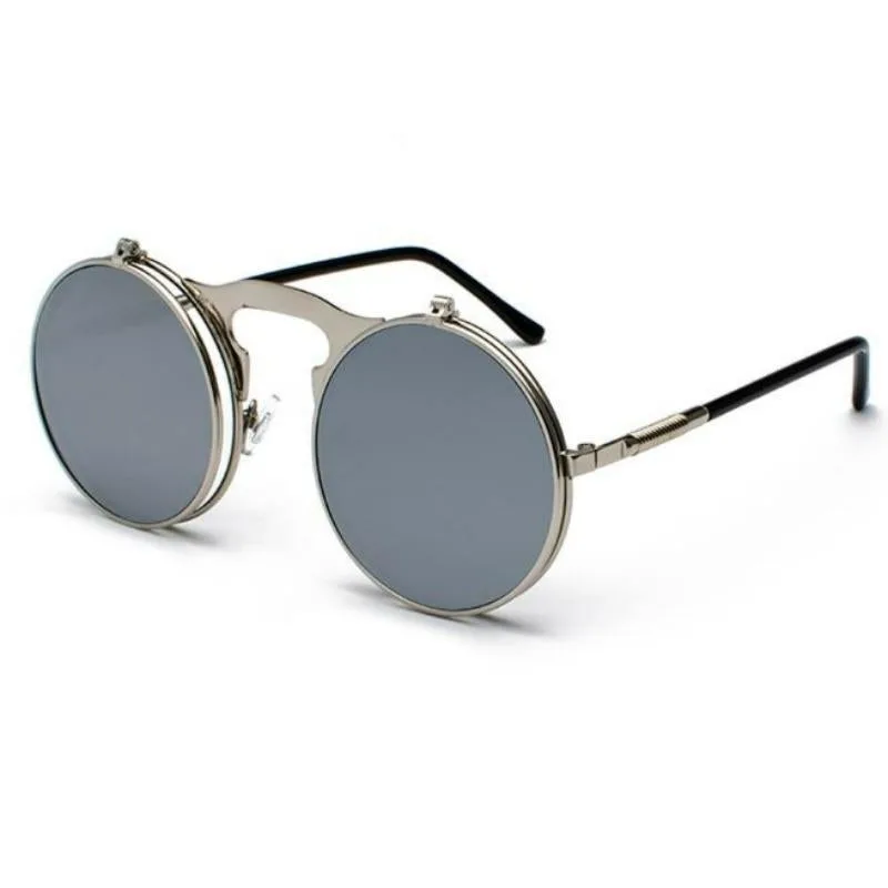 View 6 — Vintage-style steampunk sunglasses — Flip Up