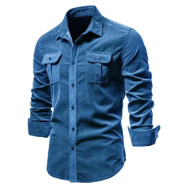 Men’s steampunk shirt — velvet ribbed