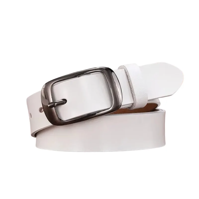 Steampunk belt — white faux leather