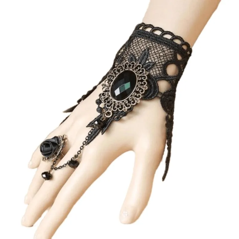 Gothic steampunk bracelet — lace