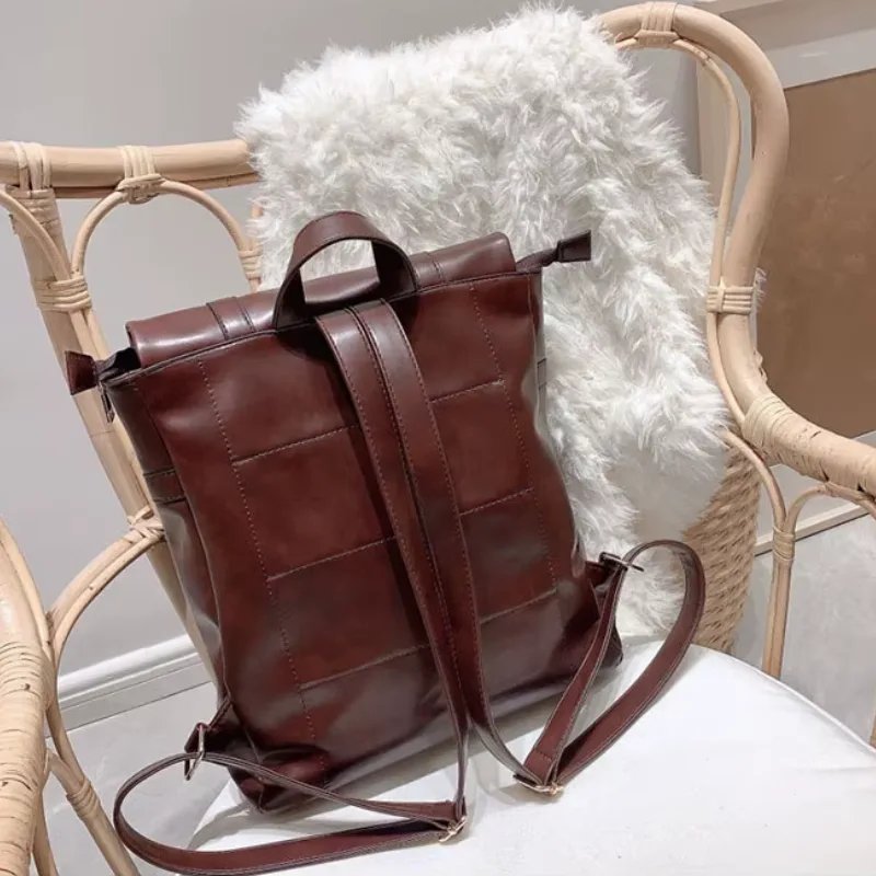 View 6 — Women’s vintage-style steampunk backpack — PU